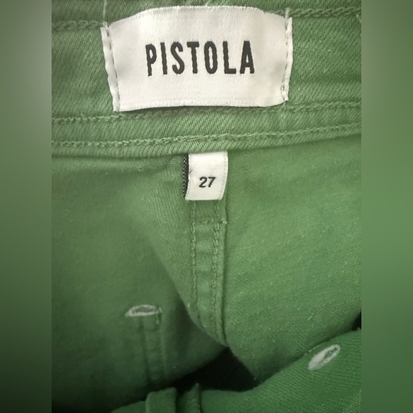 PISTOLA women's penny crop high rise wide leg jeans in avocado 27 - Picture 6 of 6